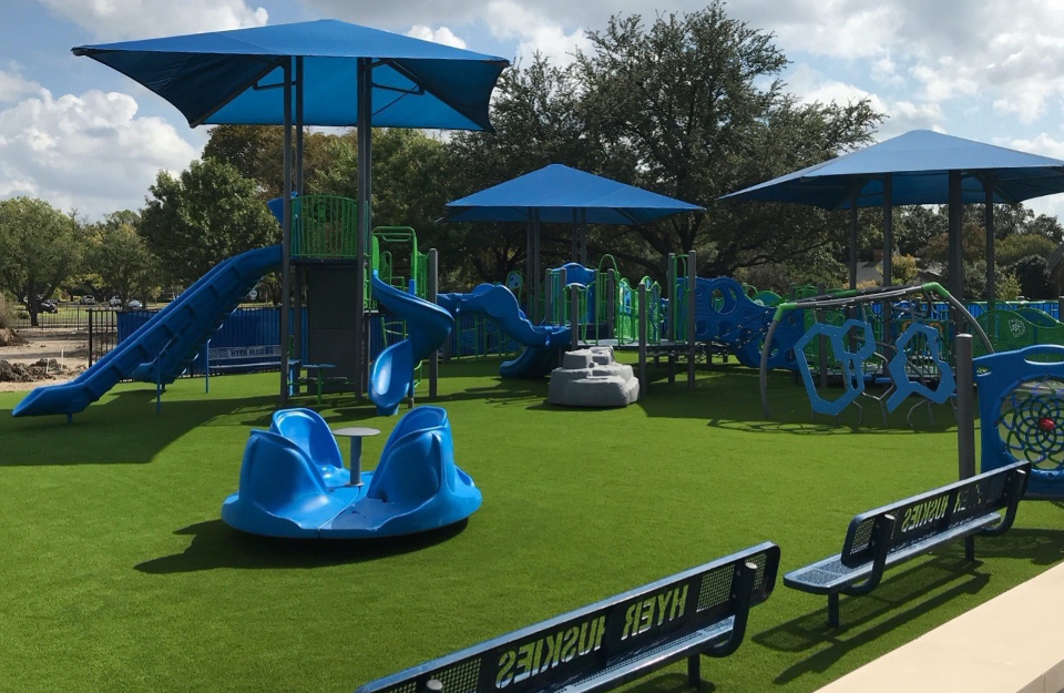Playground turf installation at Dallas elementary school