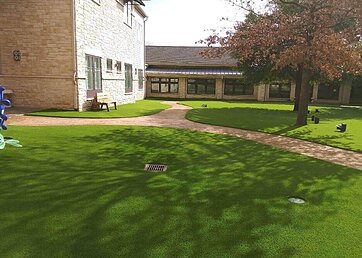 Artificial grass installed at the Ronald MdDonald House