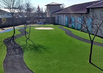 Synthetic grass at a city park