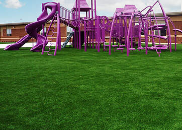 School playground installed with kid safe turf