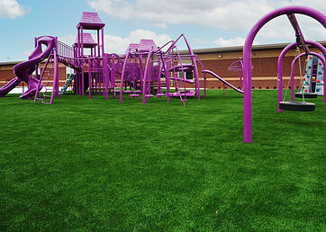 Artificial grass playground at a school